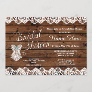Wäsche-Brautparty-Spitze-Korsettholz Einladung