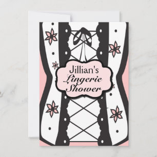 Wäsche Dusche Party Vintage Korsett Einladung