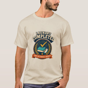 Wäsche Fertig Retro-Chore-Sieg-Abzeichen T-Shirt