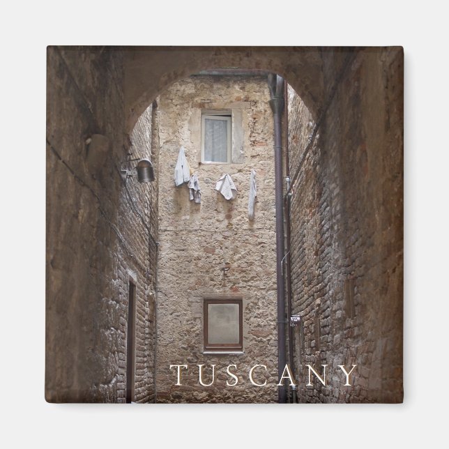 Wäsche in toskanischem Textmagneten Magnet (Vorne)