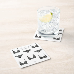 Wäsche Junggesellinnen-Abschied Brautkleid Slip Mu Rechteckiger Pappuntersetzer