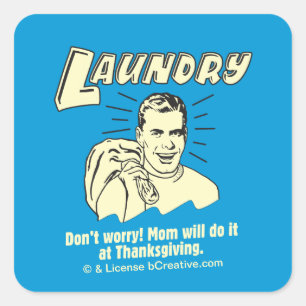 Wäsche: Keine Sorge Mama Erntedank Quadratischer Aufkleber