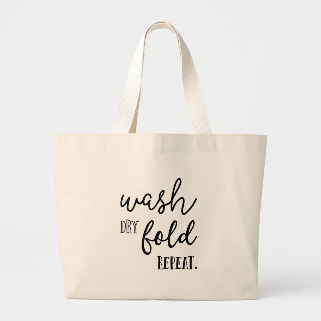 Wäsche-trockene Falten-Wiederholung, große Tasche, Jumbo Stoffbeutel (Vorne)