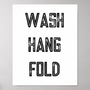 Wäsche Waschen Aufhängen Falten Routine Poster