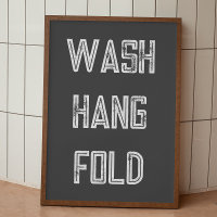 Wäsche Waschen Aufhängen Falten Routine Poster