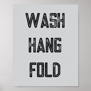 Wäsche Waschen Aufhängen Falten Routine Poster
