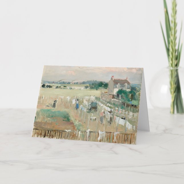 Wäsche zum Trocknen bringen | Berthe Morisot Karte (Vorderseite)
