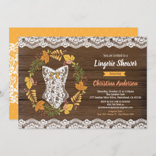 Wäscheduscheneinladungsherbst-Fall-Kranz Einladung