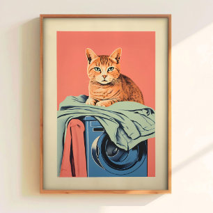 Wäschekatze Druck Pink Badezimmer Drucke Lustige U