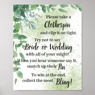 Wäscheklammer Eukalyptus Dusche Spiel Schild