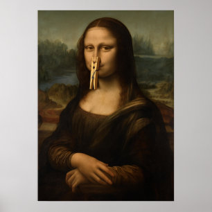 Wäscheklammer Mona Lisa Poster