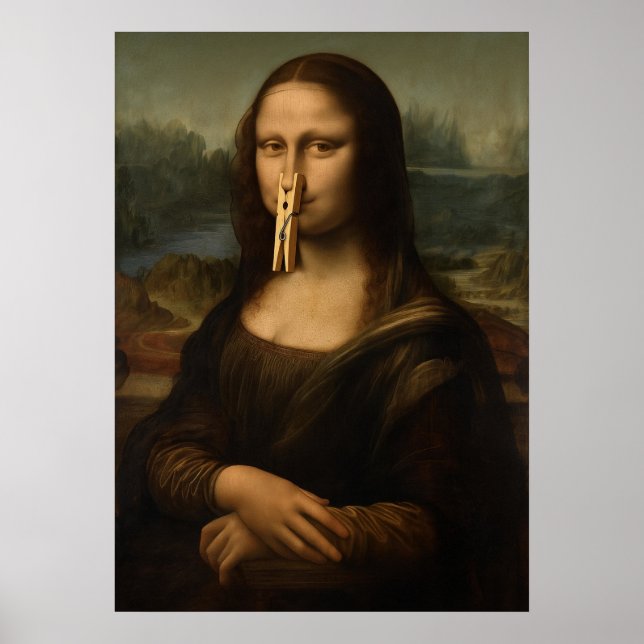 Wäscheklammer Mona Lisa Poster (Vorne)