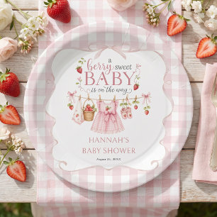 Wäscheleine Berry Sweet Babyparty Pappteller
