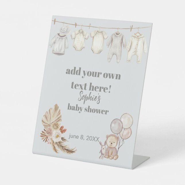 Wäscheleine, die wir bereits abwarten können sockelschild (Vorderseite)