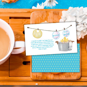 Wäscheleine Gummiente Bücher für Baby Shower Begleitkarte