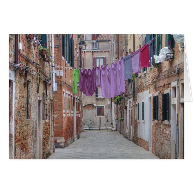 Wäscheleine in Venedig, Italien (Vorderseite (Horizontal))