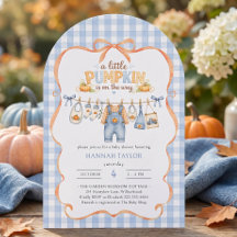 Wäscheleine Kleiner Kürbis Blau Baby Shower