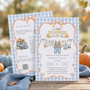 Wäscheleine Kleiner Kürbis Herbst-Baby-Party Einladung