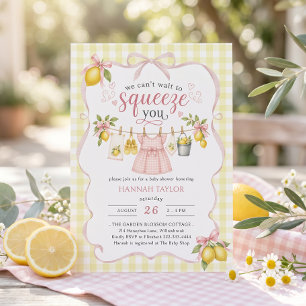 Wäscheleine-Limonen-Baby-Party Einladung