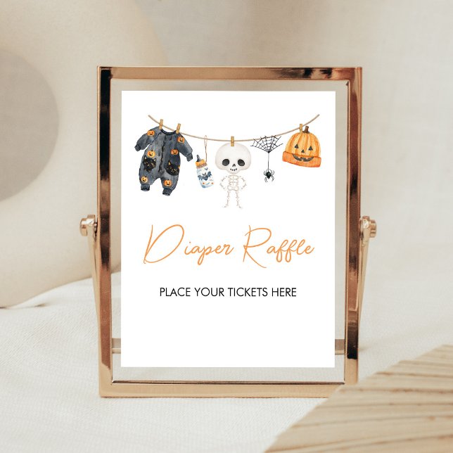 Wäscheleine Windel Raffle Schild Little Boo (Ghost Clothesline Baby Shower Diaper Raffle Sign)