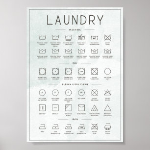 Wäscheleitung Salbei Aquarell Poster