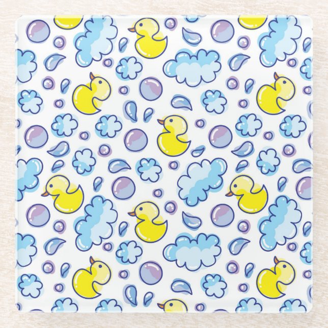 Wäschemuster Glasuntersetzer (Vorderseite)