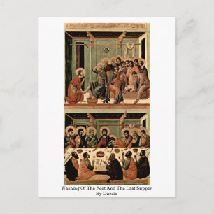 Waschen der Füße und des letzten Abendmahls durch  Postkarte