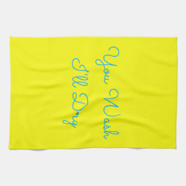 Waschen Sie, ich trockne die Geschirr blau-gelb Sh Geschirrtuch