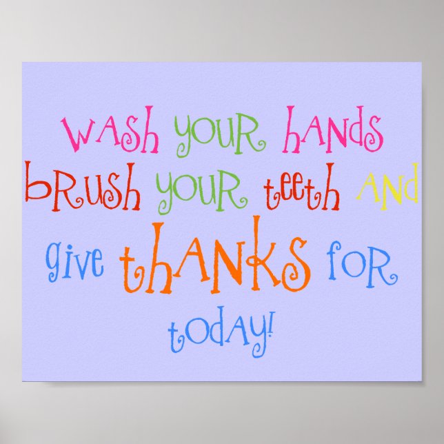Waschen Sie Ihre Hände dank Poster-Badezimmer Deko (Vorne)