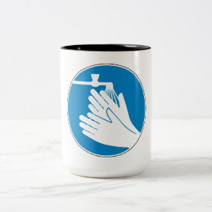 Waschen Sie Ihre Hände (Gesundheit und Sicherheit) Zweifarbige Tasse