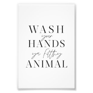 Waschen Sie Ihre Hände ya Filz Tier Fotodruck