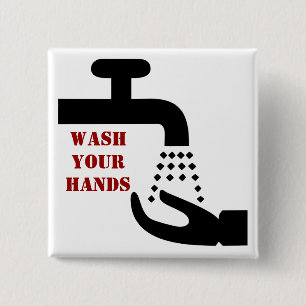 Waschen Sie Ihren Handknopf Button