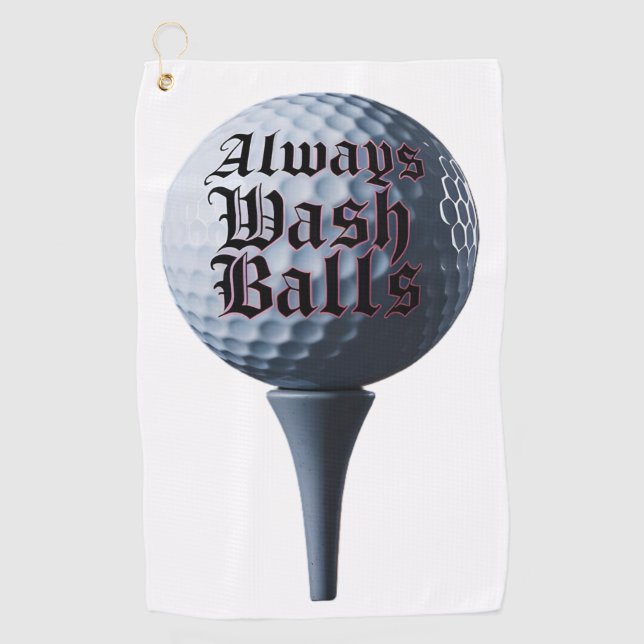 Waschen Sie immer Balls Golf Handtuch (Vorderseite)