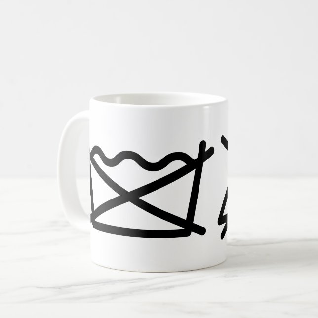 WASCHEN SIE NICHT! NICHT IRON! KAFFEETASSE (Vorderseite Links)