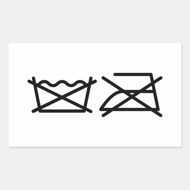 WASCHEN SIE NICHT! NICHT IRON! RECHTECKIGER AUFKLEBER (Vorderseite)