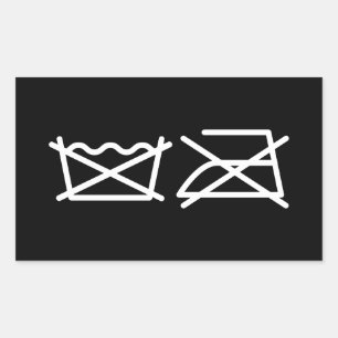 WASCHEN SIE NICHT! NICHT IRON! REKTANGULAR STICKER