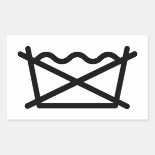 WASCHEN SIE NICHT! RECHTECKIGER AUFKLEBER