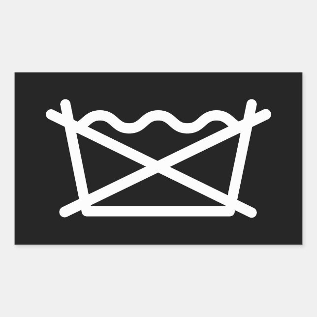 WASCHEN SIE NICHT! RECHTECKIGER AUFKLEBER (Vorderseite)