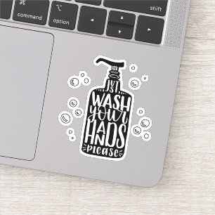 Waschen Sie sich bitte die Hände Aufkleber