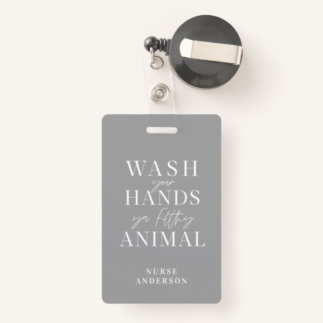 waschen Sie sich die Hände Ausweis (Rückseite mit Rechteck)