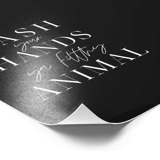 Waschen Sie sich die Hände ya filtrierendes Tier Fotodruck (Ecke)