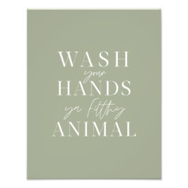 Waschen Sie sich die Hände ya filtrierendes Tier Fotodruck