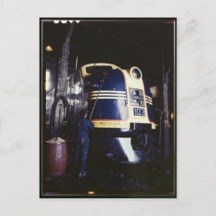 Waschen von Lokomotiven 1939 Postkarte