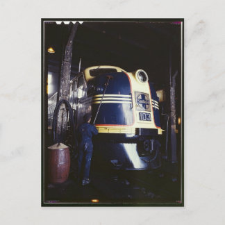 Waschen von Lokomotiven 1939 Postkarte