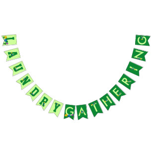 Wäscherei Ansammlung Blumenbanner Wimpelkette