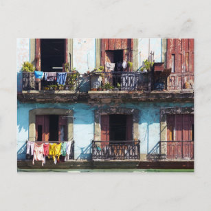 Wäscherei auf Balkonen, Paseo del Prado, Kuba Postkarte