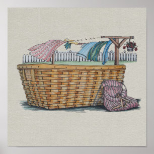 Wäscherei auf Wäscheleine Poster