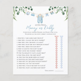 Wäscherei Blue Greenery Baby Shower Game