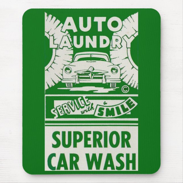 Wäscherei im Auto der 1950er Jahre Mousepad (Vorne)