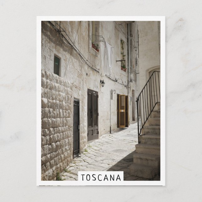 Wäscherei in einer Gasse in Italien zum Trocknen Postkarte (Vorderseite)